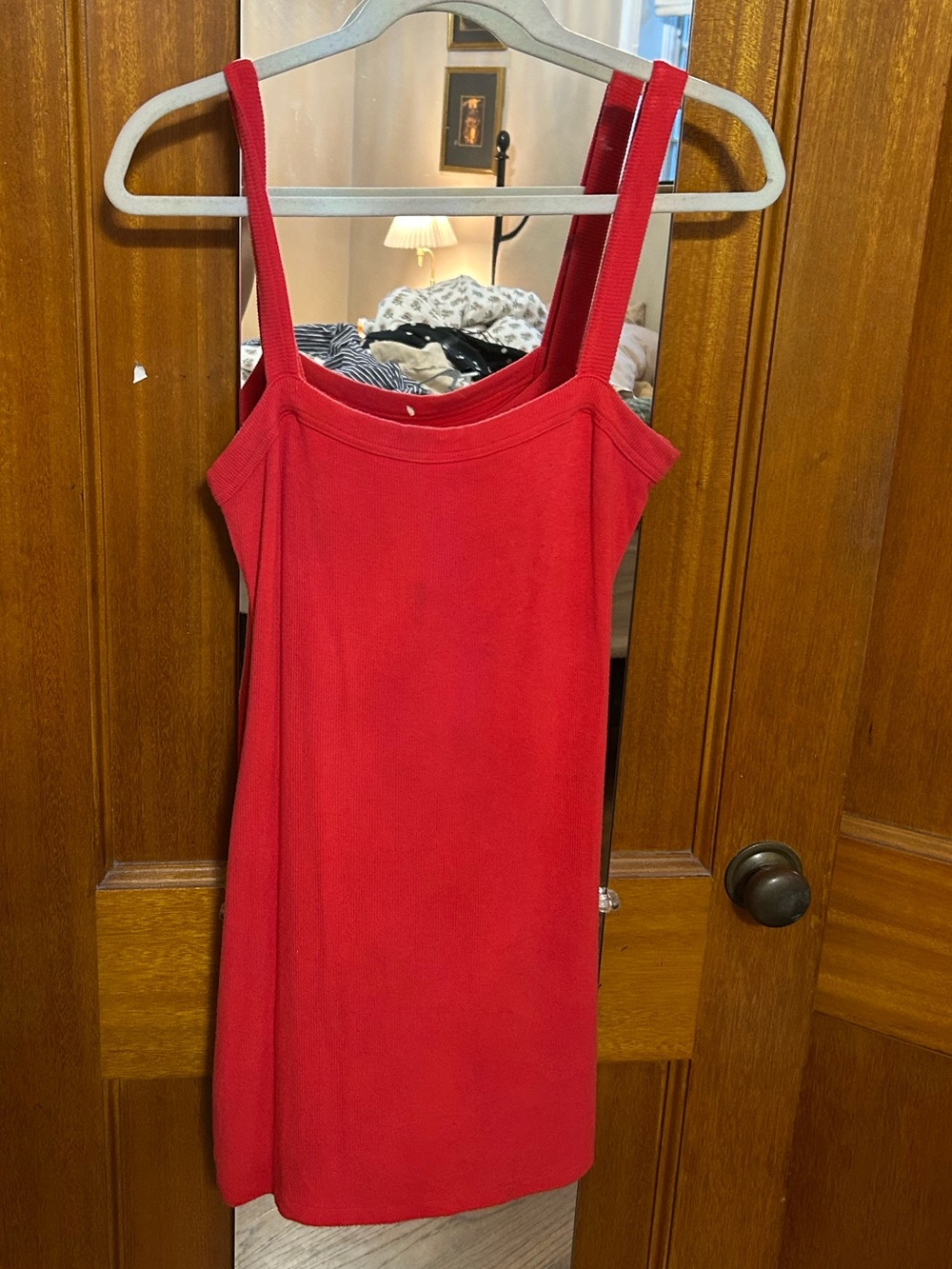 Privacy Please Red Square-Neck Dress